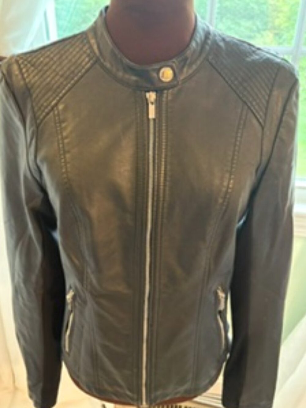 Express Black bikercore style faux leather jacket